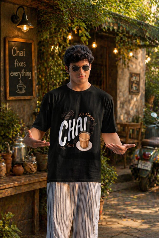 Chai Lover Oversized T-Shirt β Premium Cotton Streetwear Tee