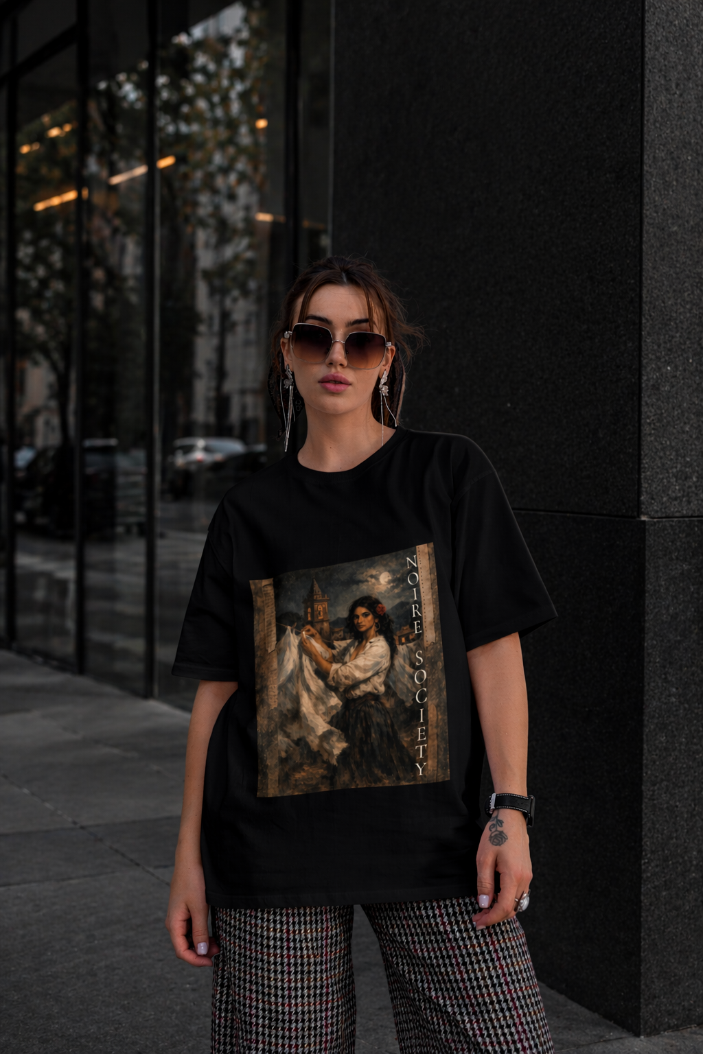 Noire Society Oversized Vintage Art T-Shirt