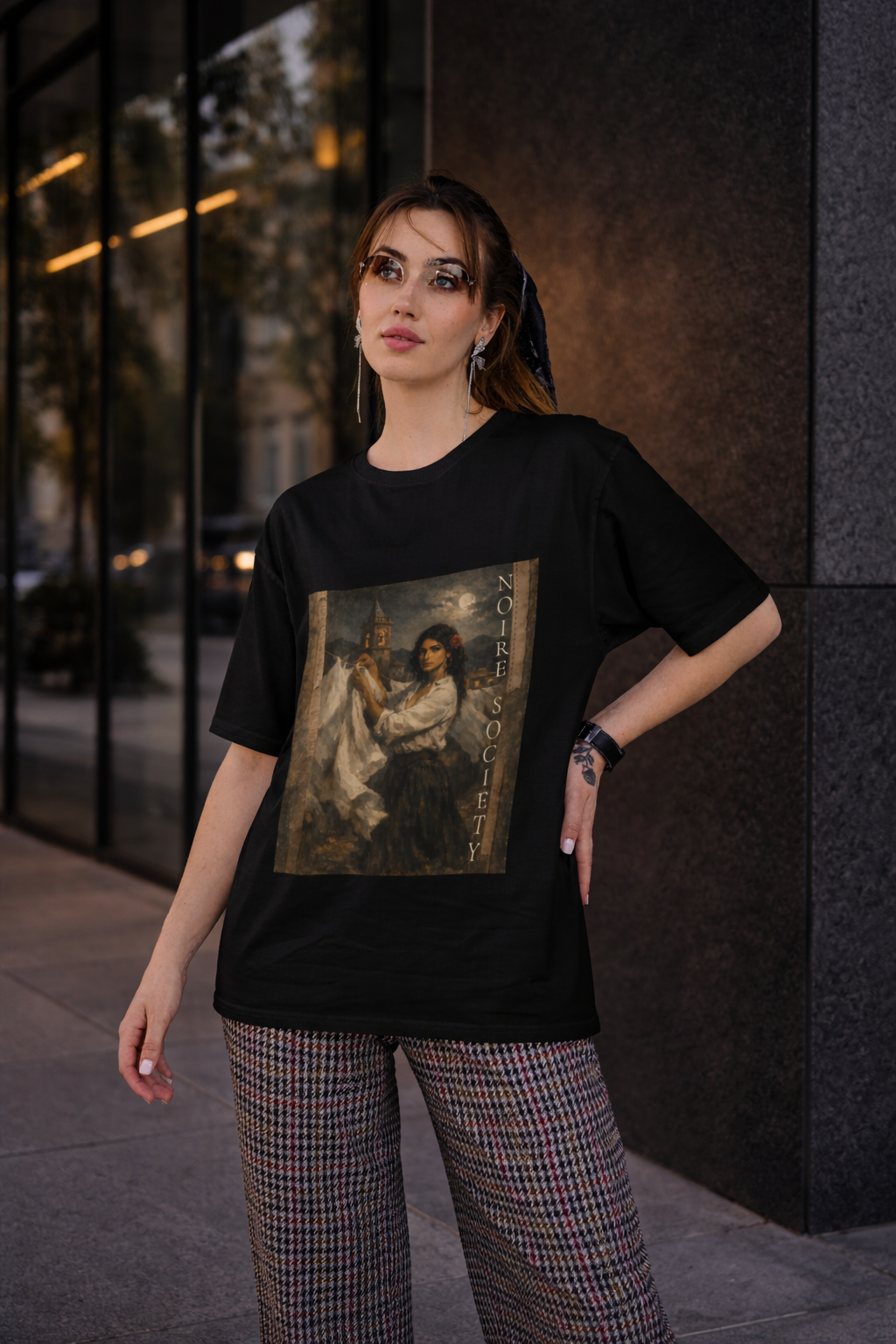 Noire Society Oversized Vintage Art T-Shirt