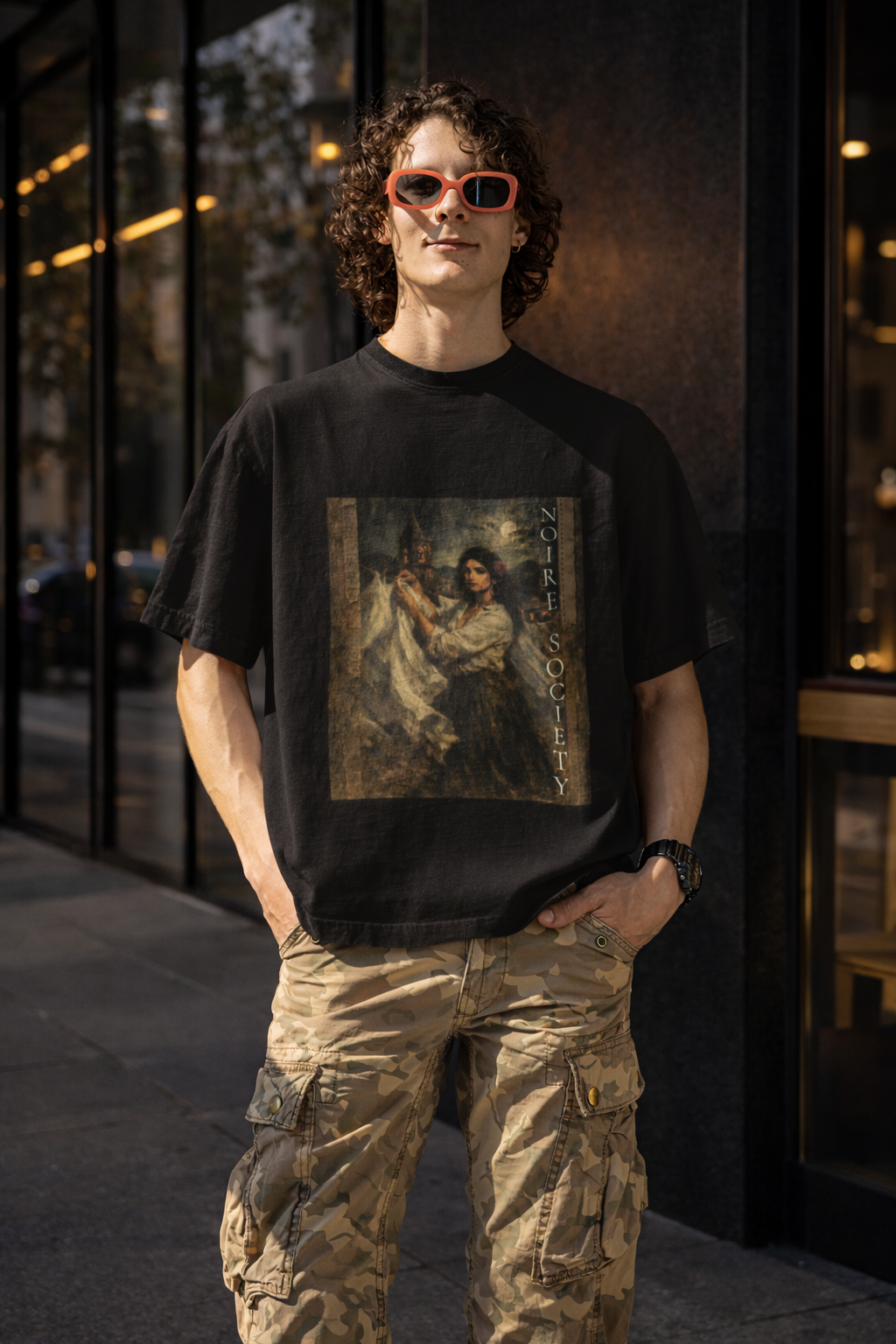 Noire Society Oversized Vintage Art T-Shirt