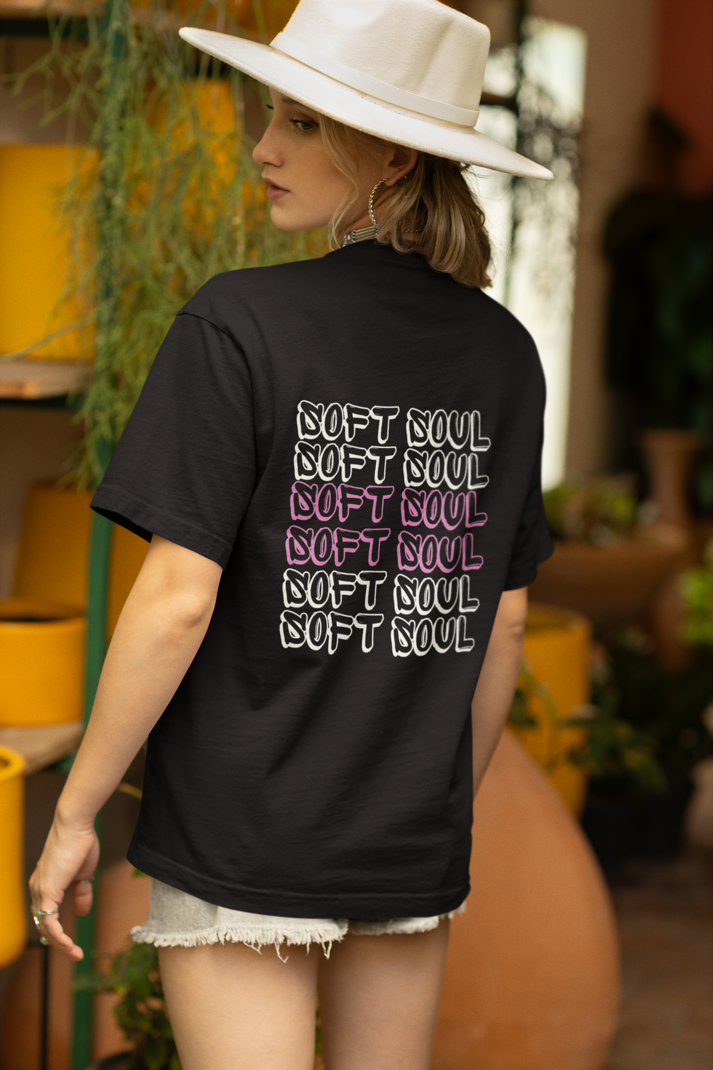 Soft Soul Anime Aesthetic Oversized T-Shirt | Cute Pastel Girl Graphic Tee (Black)