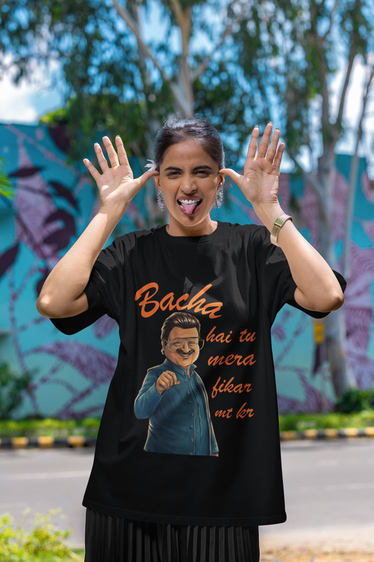 Bacha Hai Tu Mera Oversized T-Shirt | Funny Desi Graphic Tee