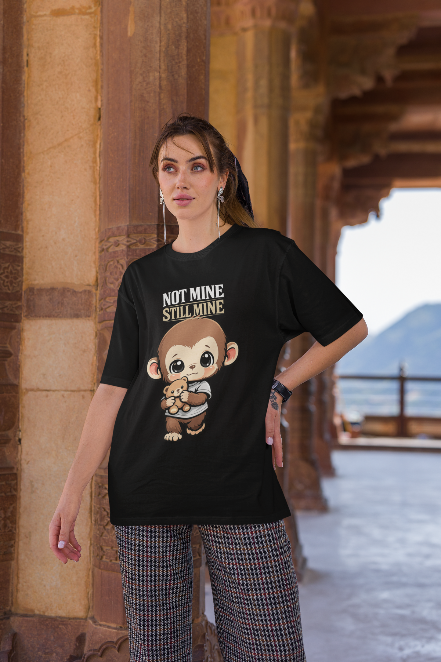 Cute Monkey Teddy Oversized T-Shirt – Unisex Streetwear