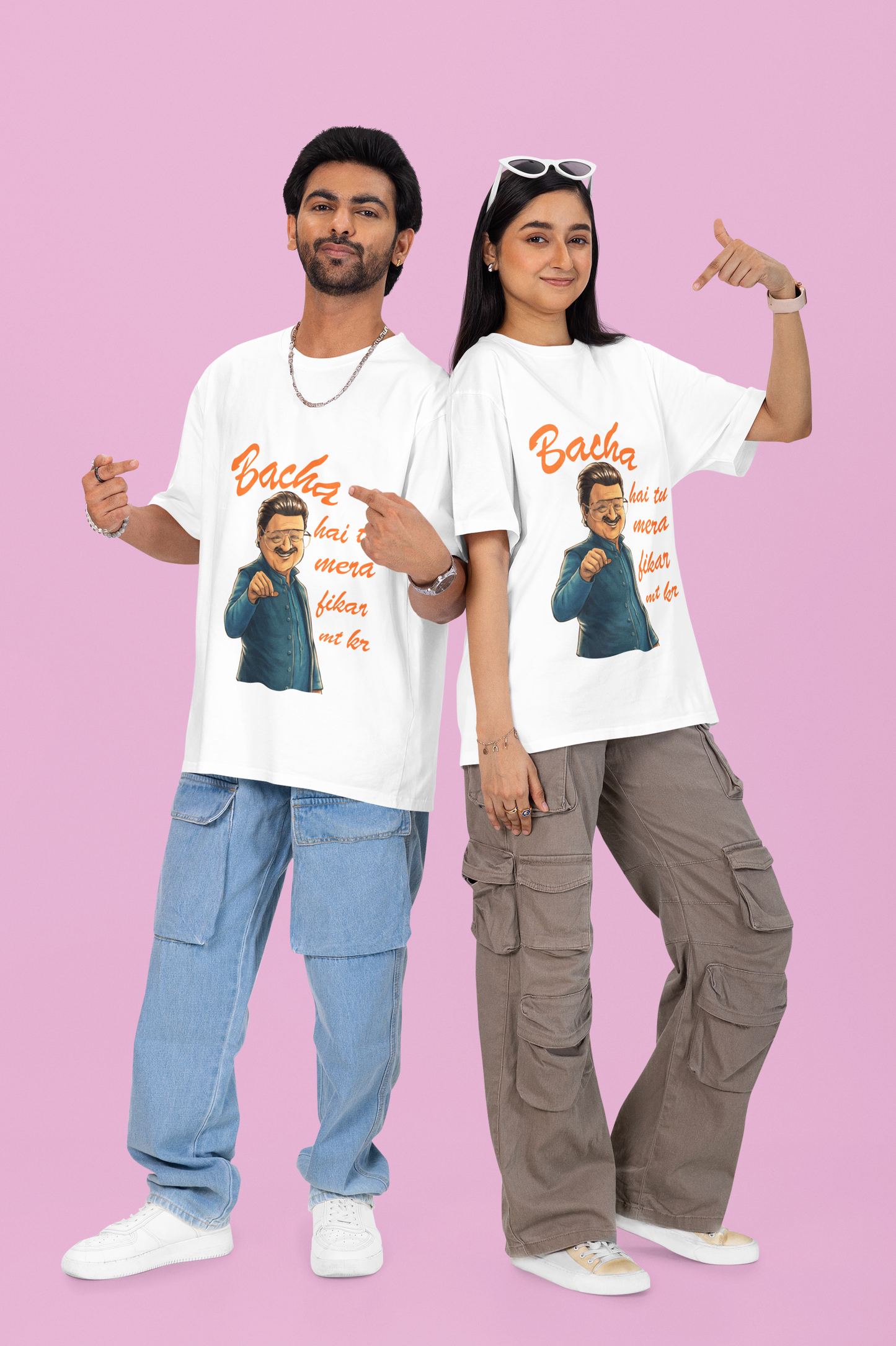 Bacha Hai Tu Mera Oversized T-Shirt | Funny Desi Graphic Tee