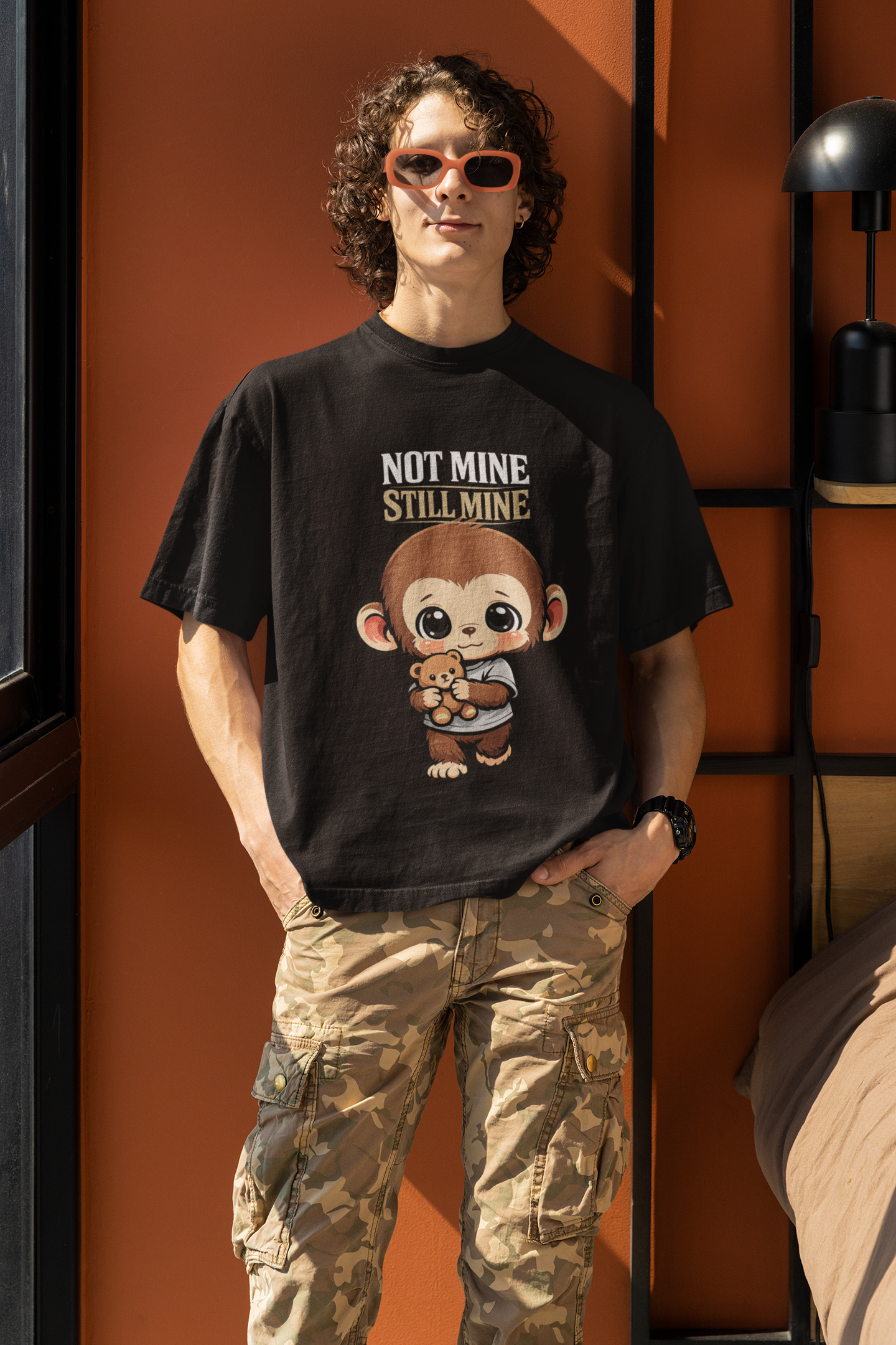 Cute Monkey Teddy Oversized T-Shirt – Unisex Streetwear